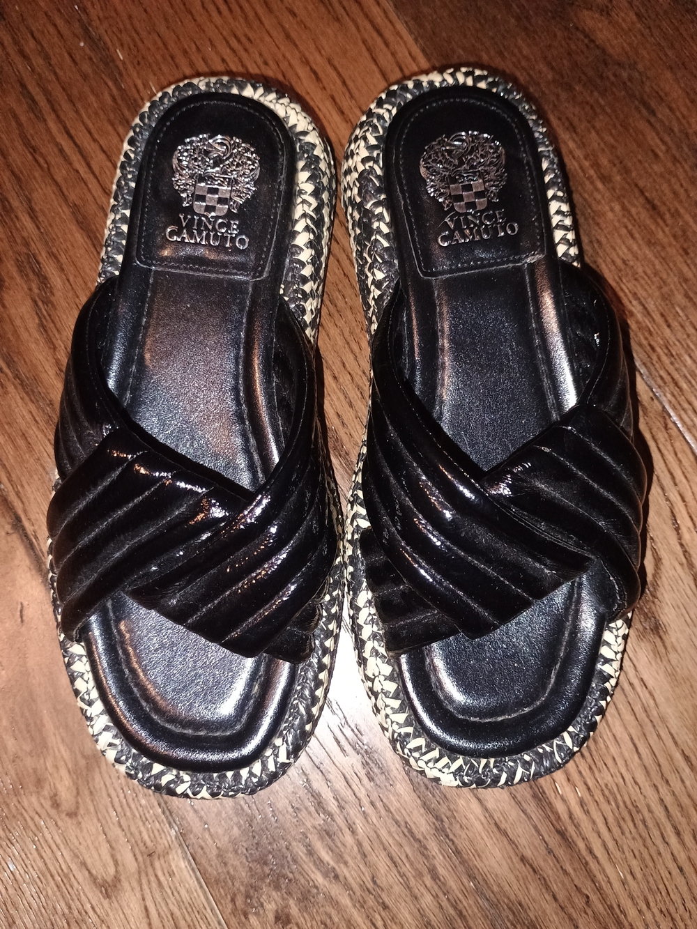 Vince Camuto Black Platform Slide Sandals